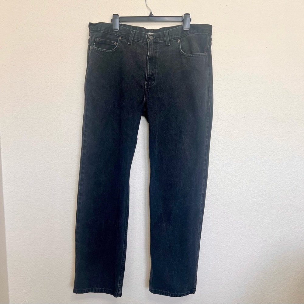 Faded Glory Jeans Men’s Faded Black 100% Cotton Denim Straight Leg Size 38/32